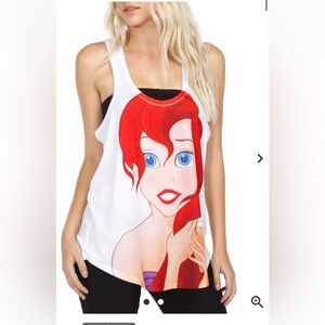 Disney White and Red Ariel Tank Top